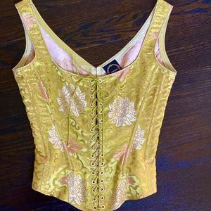 Chartreuse Brocade Corset